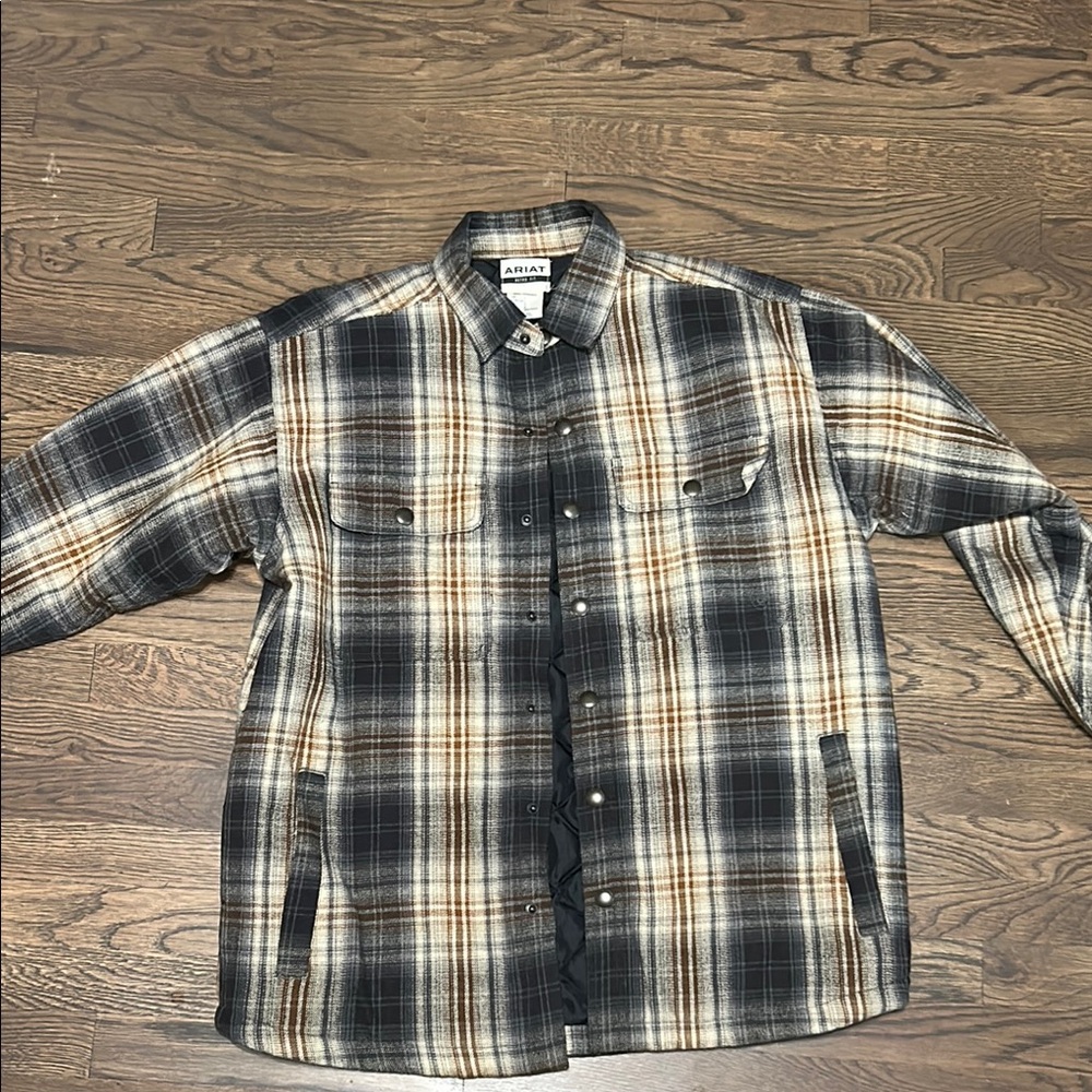 Ariat Black and Tan Plaid Shirt